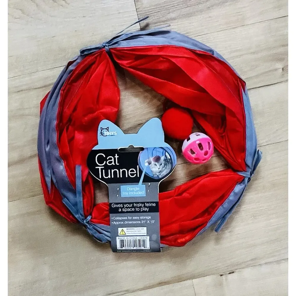 Cat Tunnel With Dangle Toys